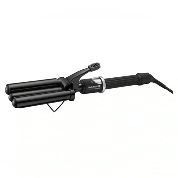 BabylissPRO Porcelain Ceramic Triple Barrel Waver, Black - Picture 1 of 5